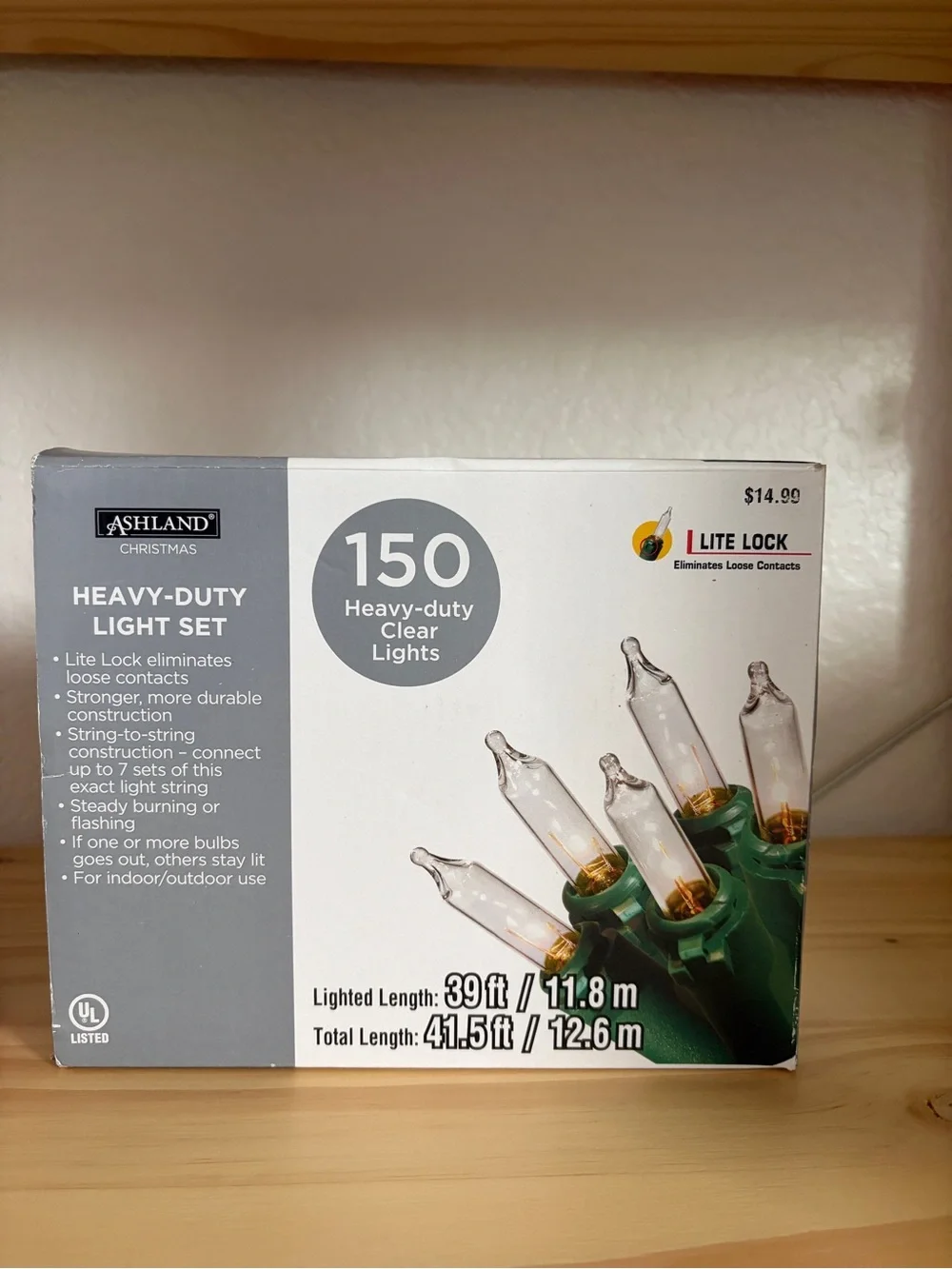 Universal Light Clips & 150-Light Clear Heavy-Duty Set